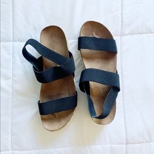 Black strap dress shoes